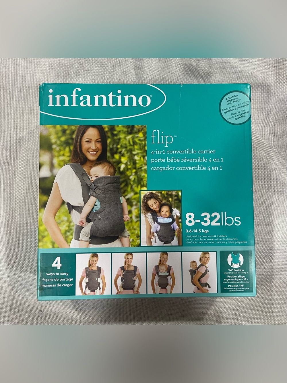 Infantino Flip 4-in-1 Convertible Carrier for Newborns & Toddlers 8-32lbs